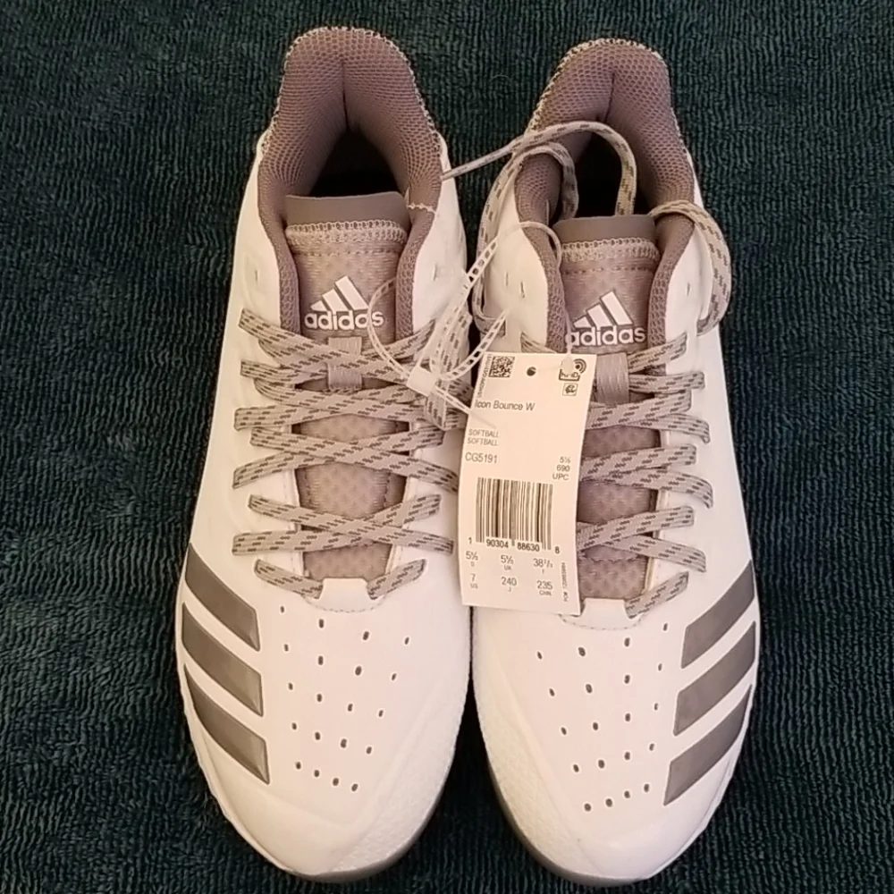 adidas Icon Bounce Softball Cleats White Size 7
